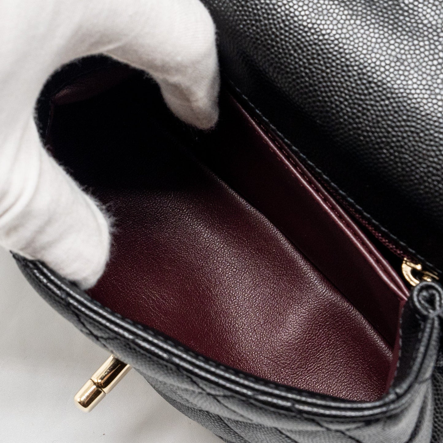 Chanel mini coco handle Caviar black L