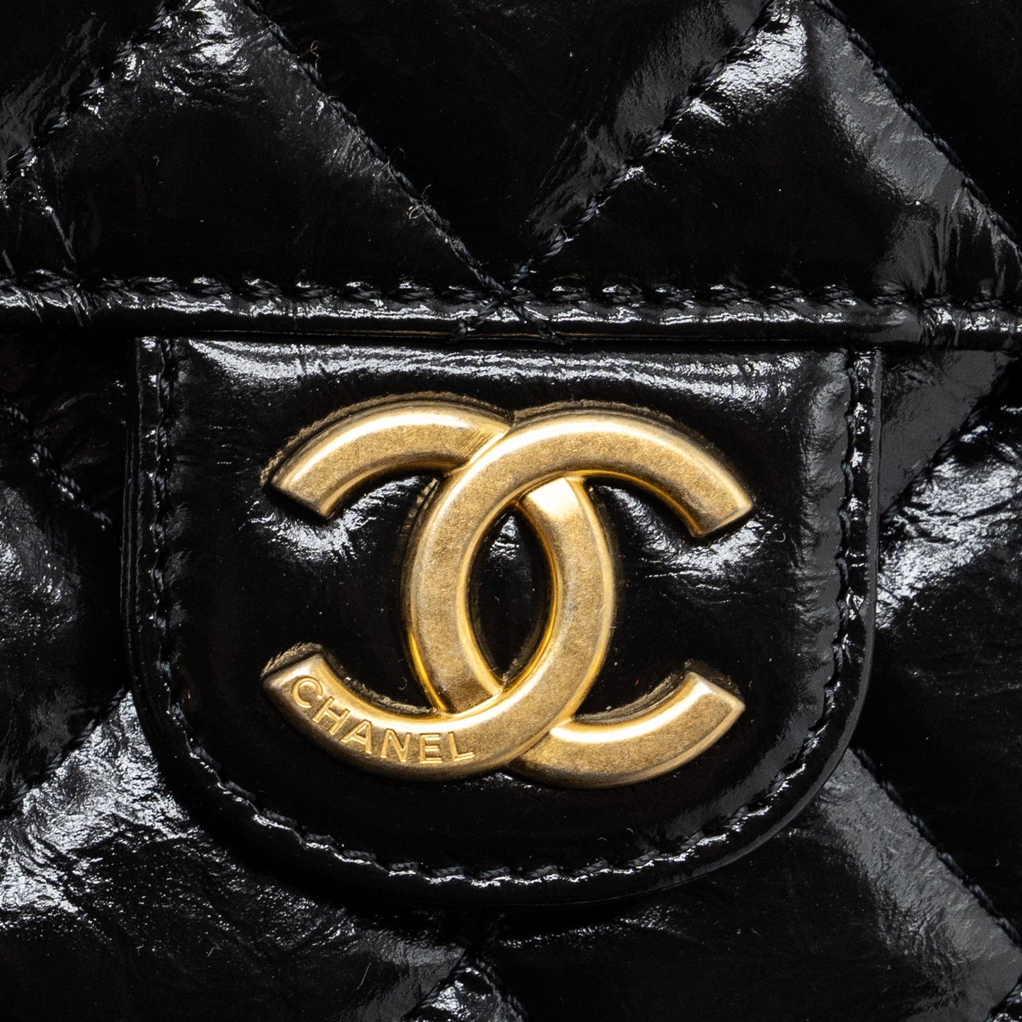 Chanel 23C Small HOBO Bag Shiny Calfskin Black  (Microchip)