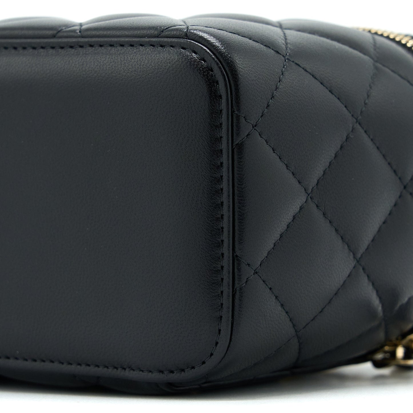 Chanel Pearl Crush Long Vanity Lambskin Black Brushed