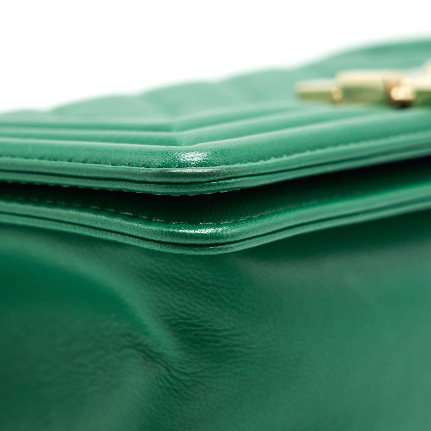 Chanel Small Boy Bag Lambskin Green L