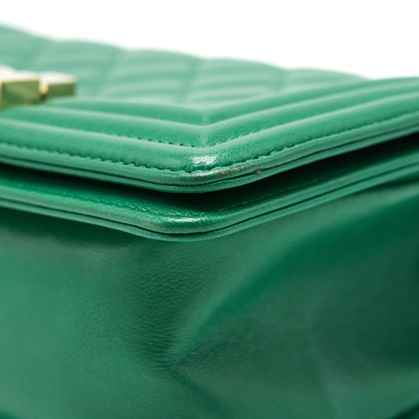 Chanel Small Boy Bag Lambskin Green L