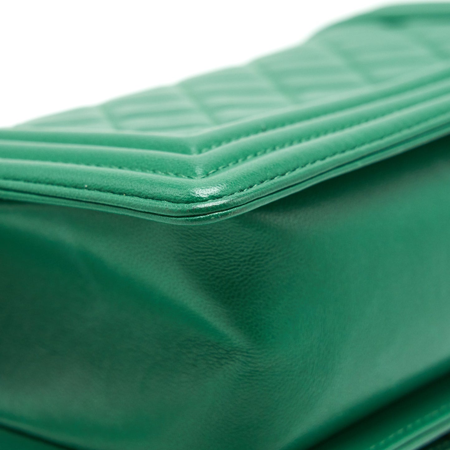 Chanel Small Boy Bag Lambskin Green L