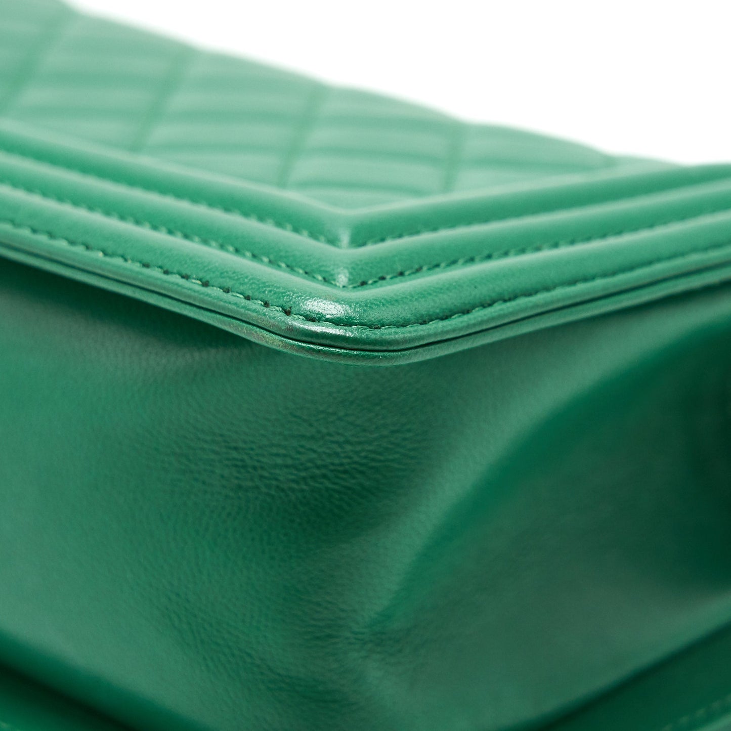 Chanel Small Boy Bag Lambskin Green L