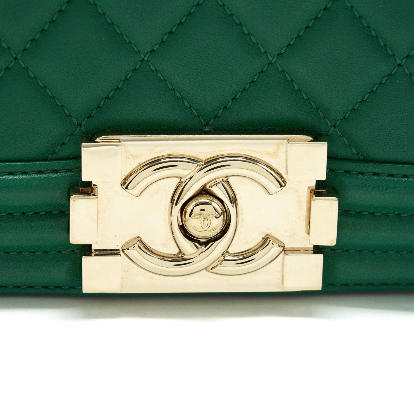 Chanel Small Boy Bag Lambskin Green L
