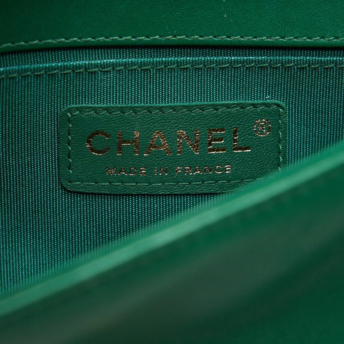 Chanel Small Boy Bag Lambskin Green L