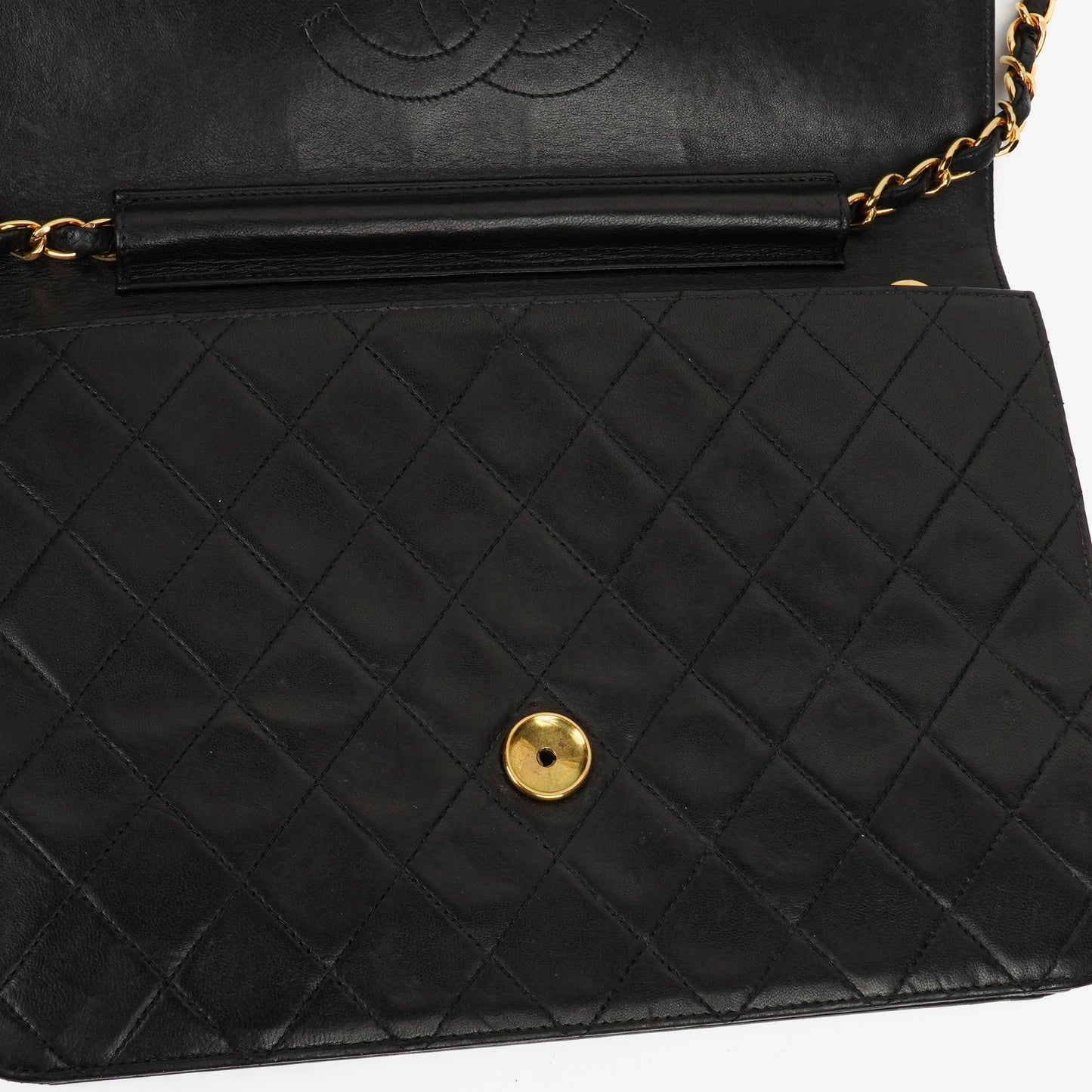 Chanel Classic Black Quilted Lambskin Single Flap Bag With 24K Gold-Plated Hardware