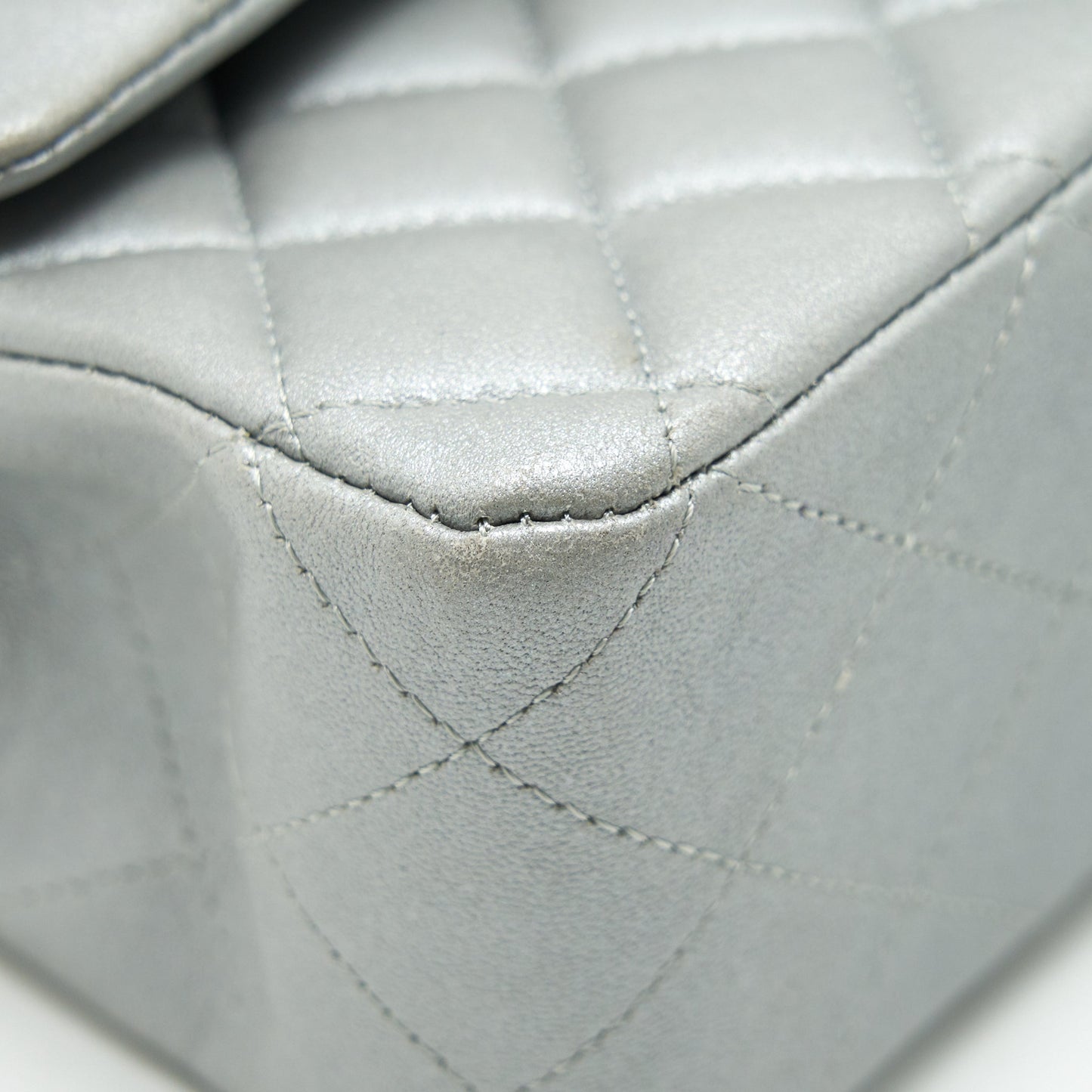 Chanel Medium Classic Flap Bag Silver Grey