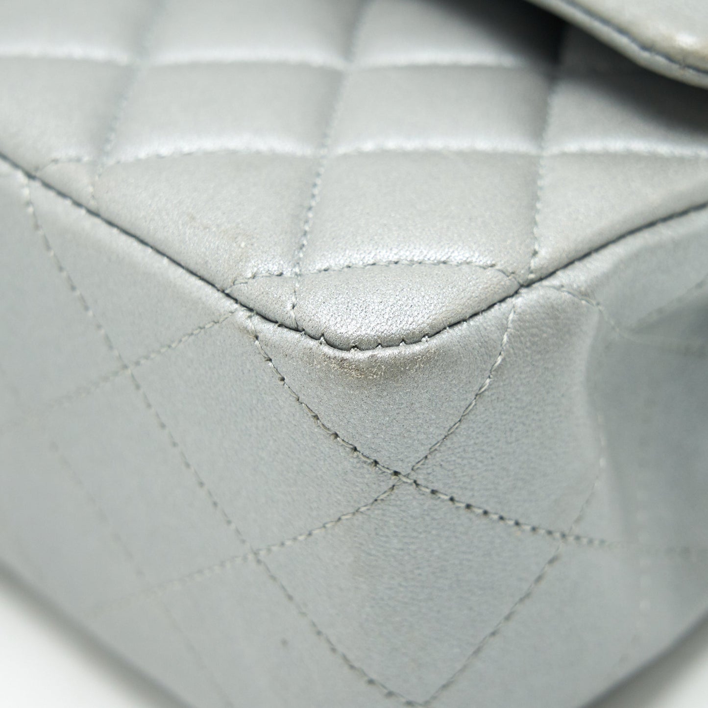 Chanel Medium Classic Flap Bag Silver Grey