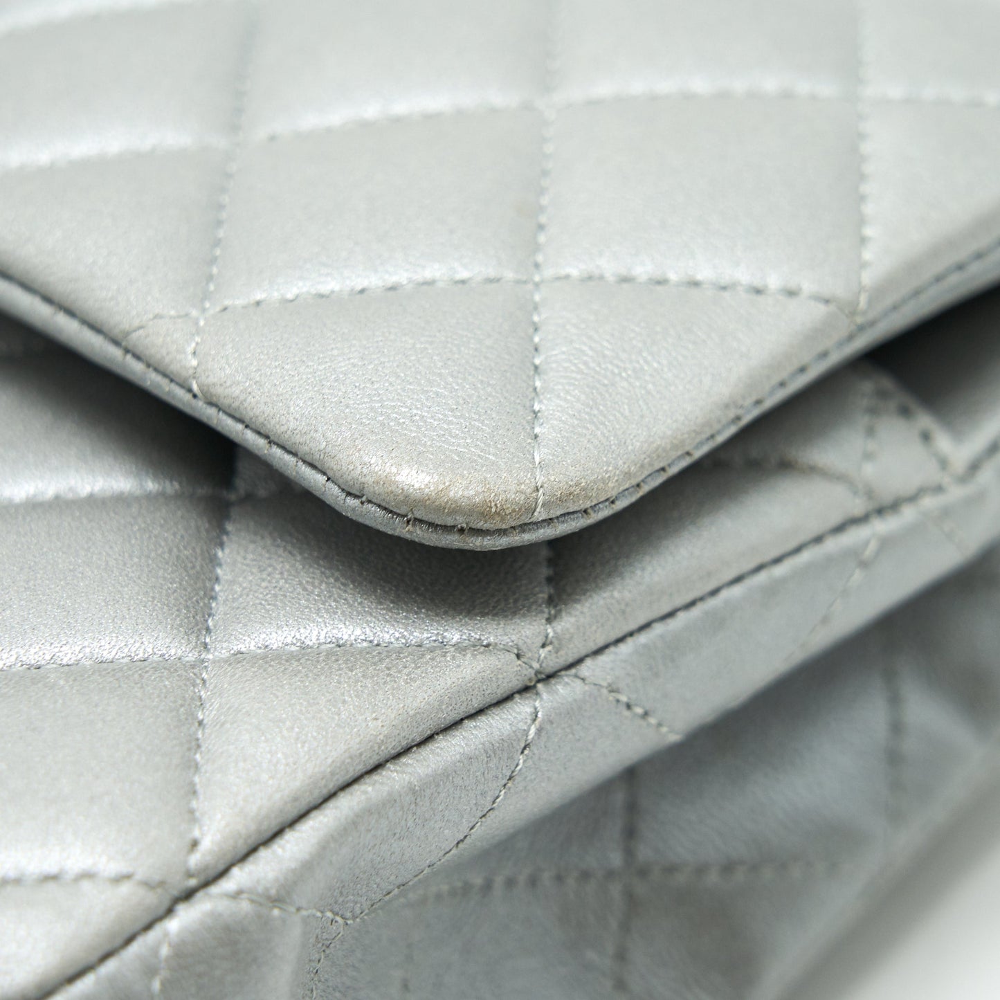 Chanel Medium Classic Flap Bag Silver Grey