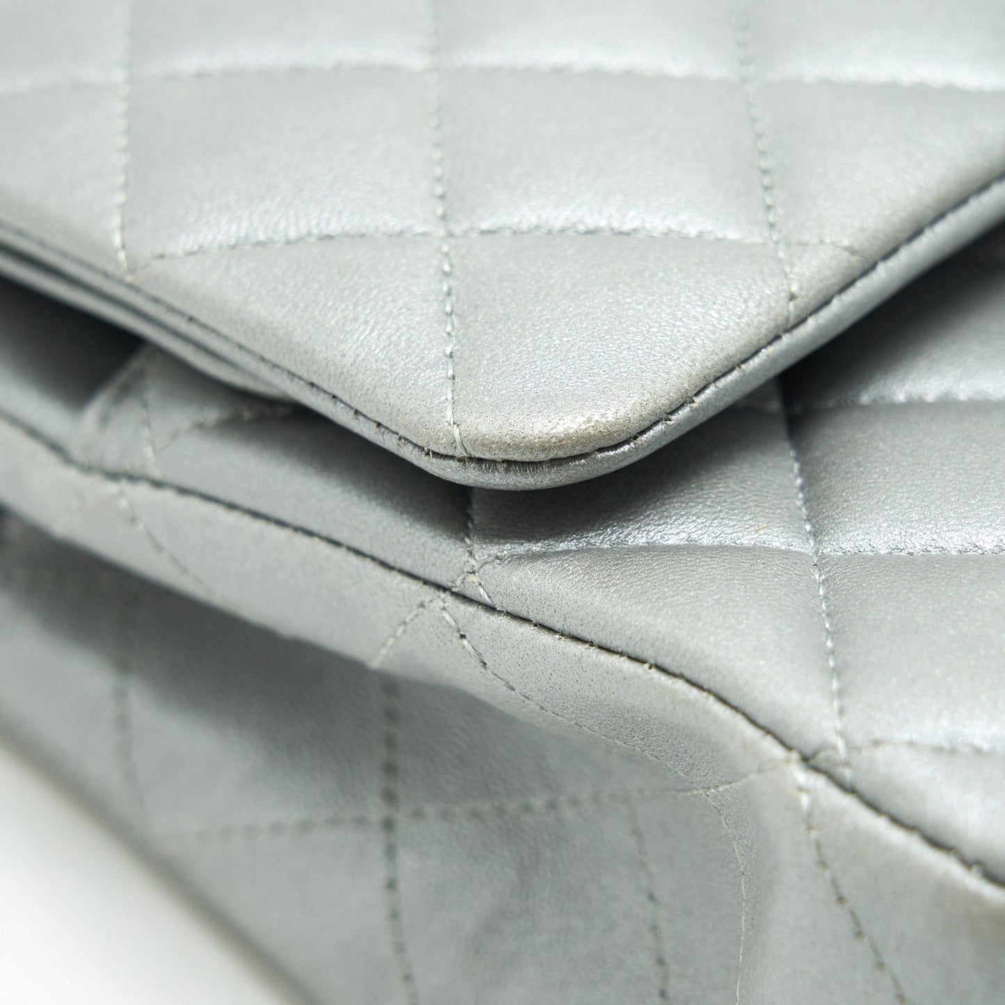 Chanel Medium Classic Flap Bag Silver Grey