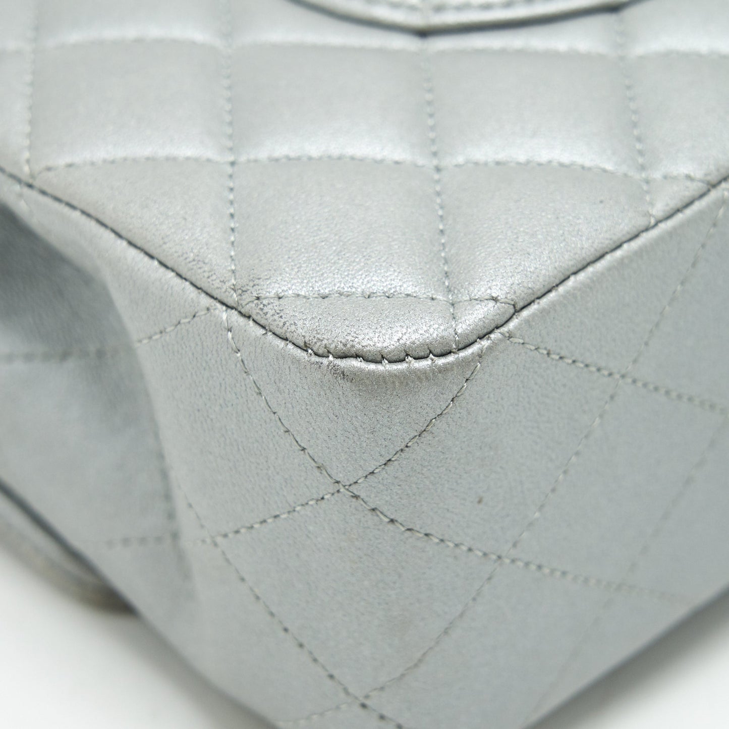 Chanel Medium Classic Flap Bag Silver Grey