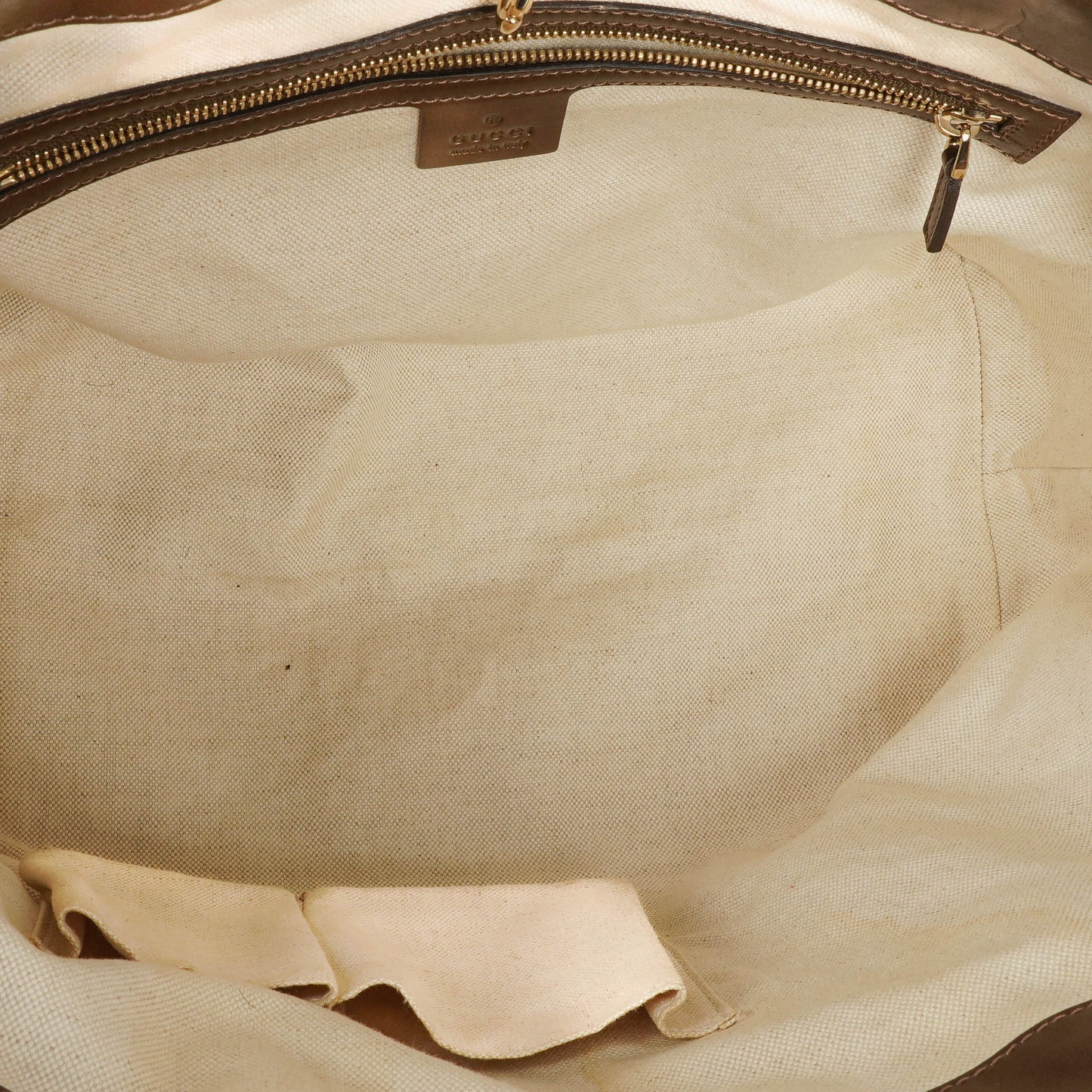 Gucci Guccissima Brown Metallic Leather Heart-Bit Top Handle Tote Bag