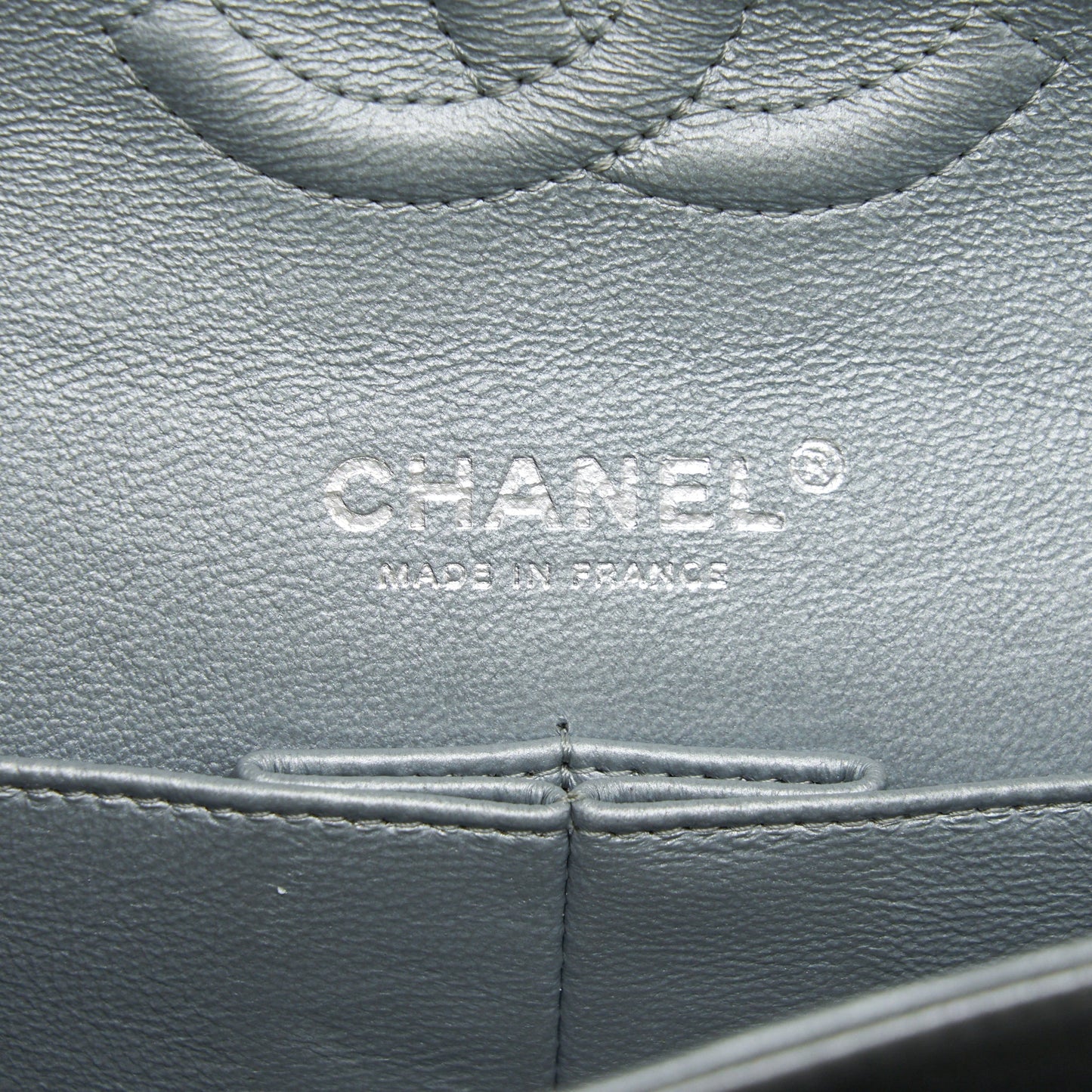 Chanel Medium Classic Flap Bag Silver Grey