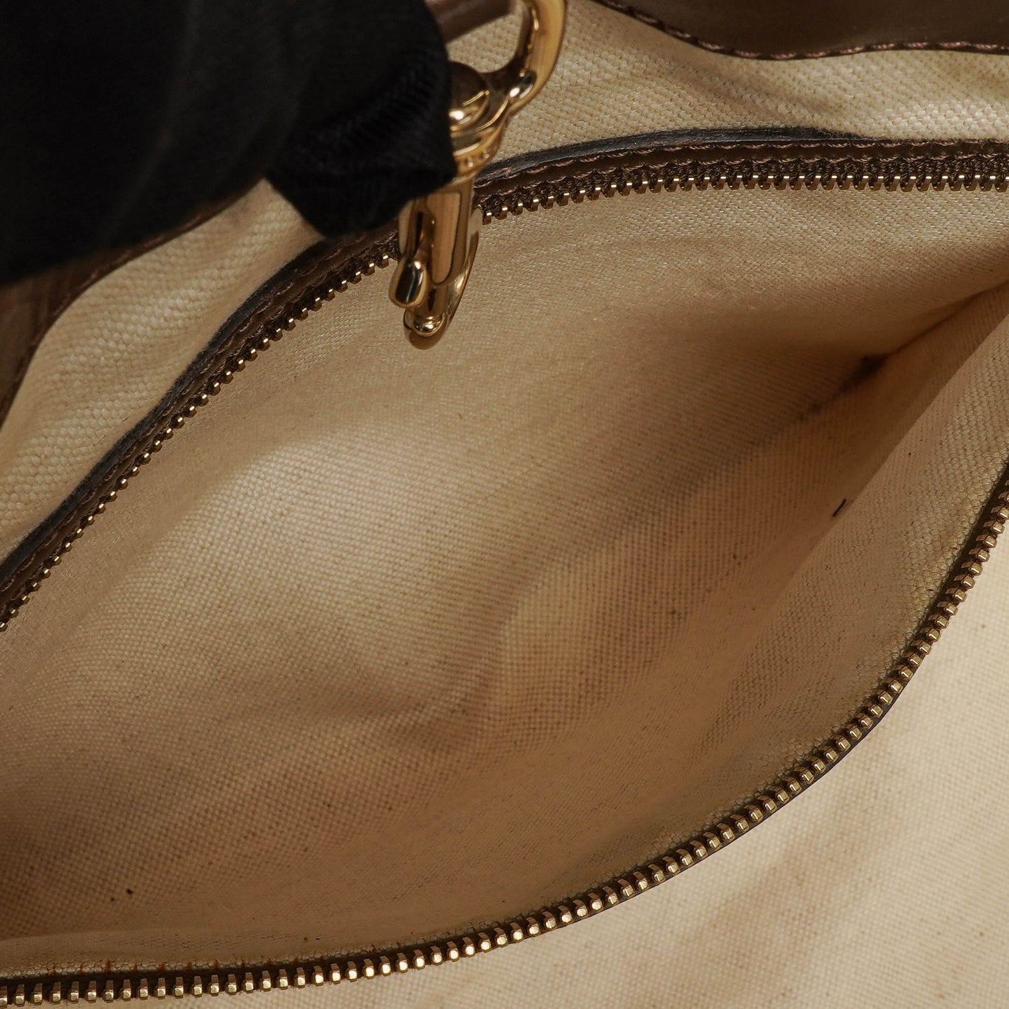 Gucci Guccissima Brown Metallic Leather Heart-Bit Top Handle Tote Bag