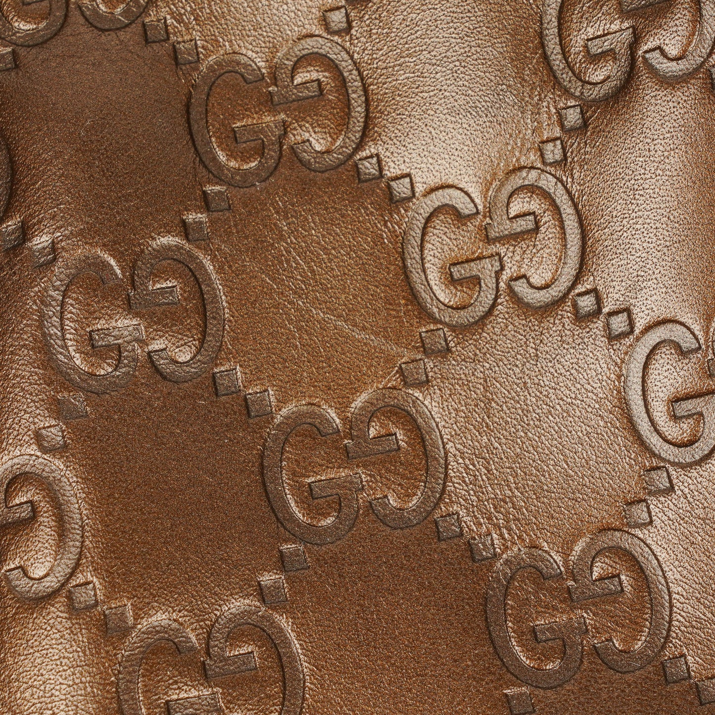 Gucci Guccissima Brown Metallic Leather Heart-Bit Top Handle Tote Bag