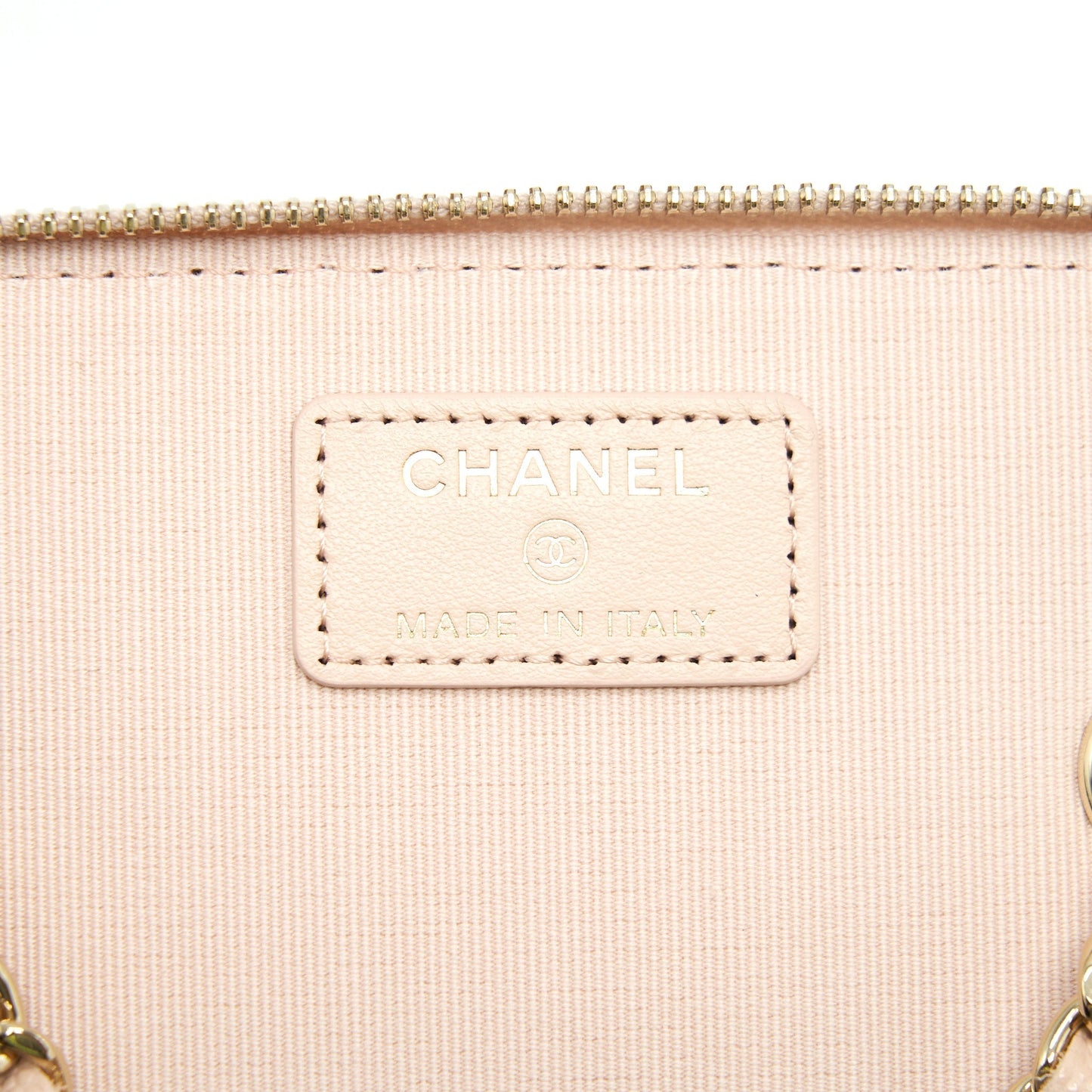 Chanel 22C Long Vanity With Chain Caviar Light Beige L