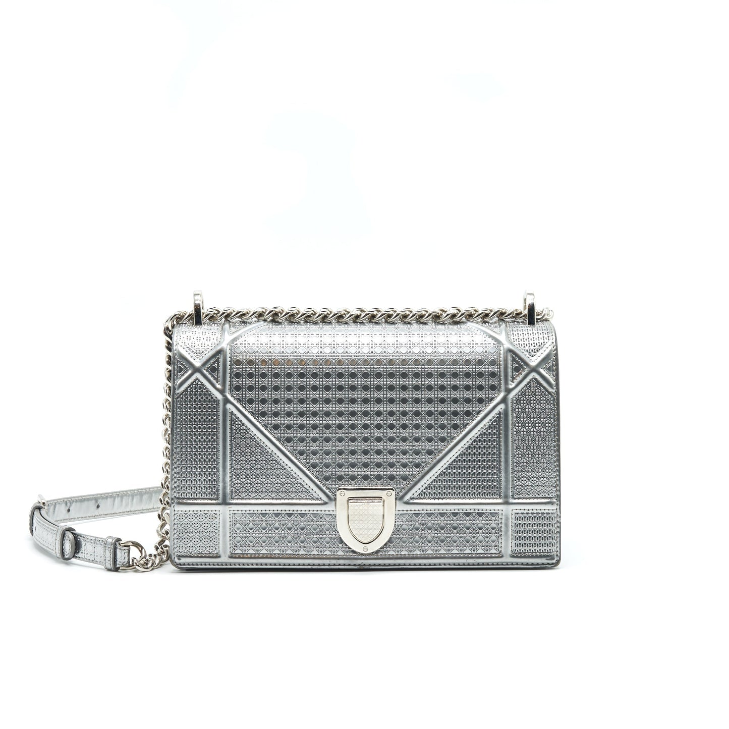 Dior Medium Diorma Metallic Silver with