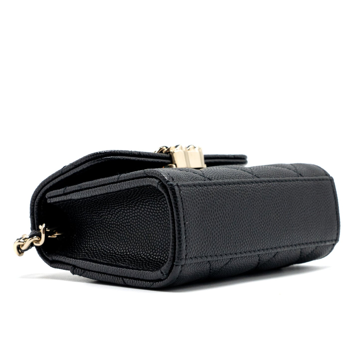 Chanel Top Handle Mini Flap Bag Caviar Black L (Microchip)
