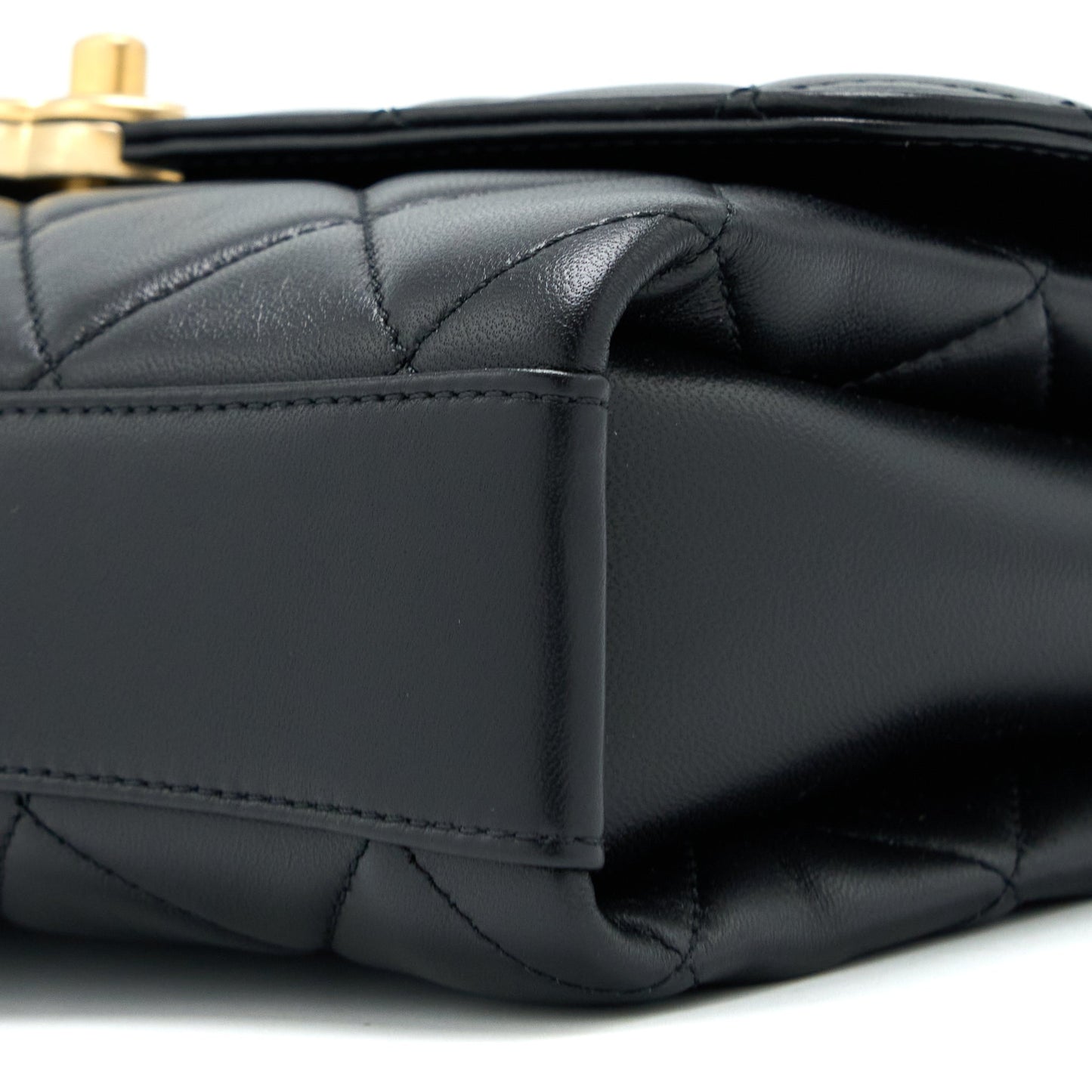 Chanel 22S Letter/Crystal Handle Flap Bag Lambskin Black Brushed (Microchip)
