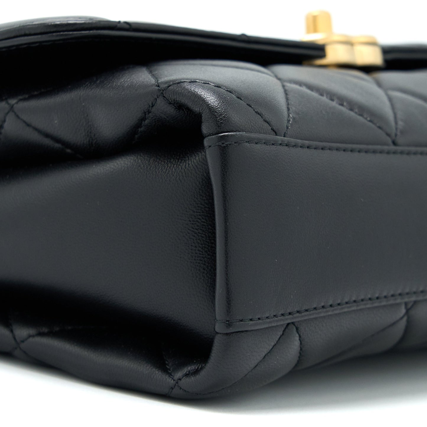 Chanel 22S Letter/Crystal Handle Flap Bag Lambskin Black Brushed (Microchip)