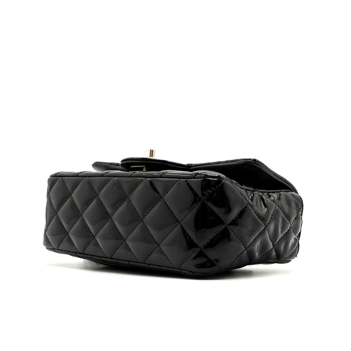 Chanel Mini Rectangular Flap Bag Patent Black