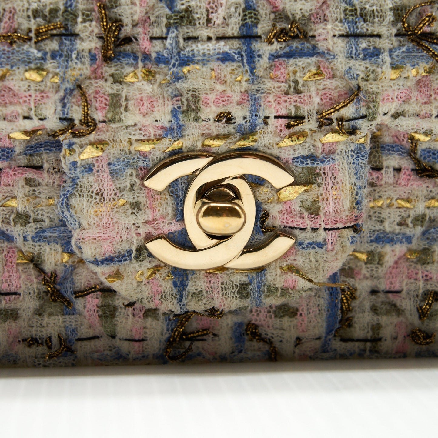 Chanel rectangular mini flap Bag tweed multicolour L