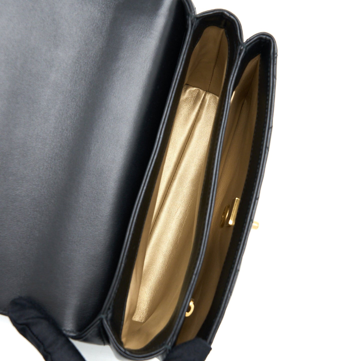Chanel 22S Letter/Crystal Handle Flap Bag Lambskin Black Brushed (Microchip)