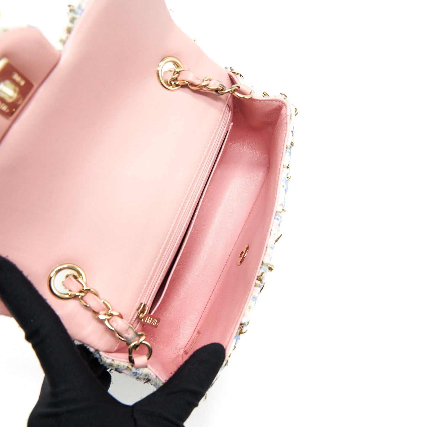 Chanel rectangular mini flap Bag tweed multicolour L