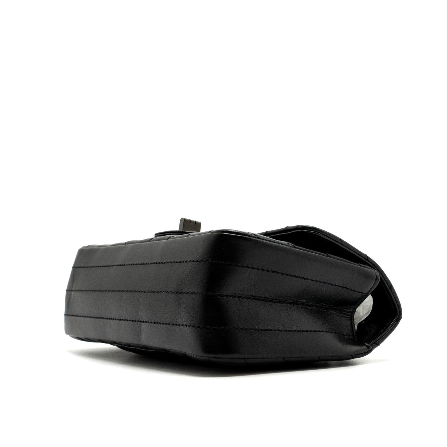 Chanel Mini 2.55 Reissue Flap Bag Chevron Calfskin So Black (Microchip)
