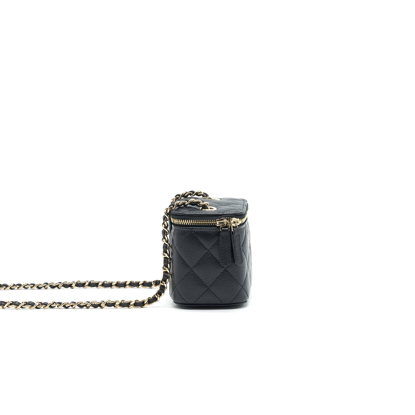 CHANEL SMALL VANITY WITH CHAIN CAVIAR BLACK LGHW Handbag