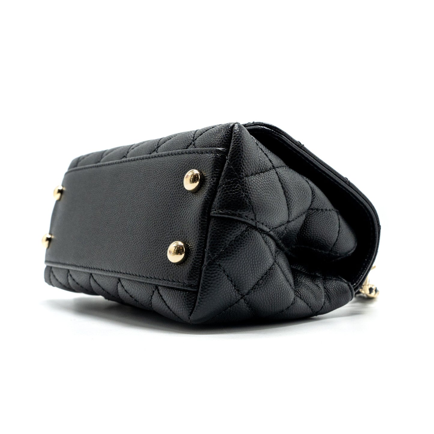 Chanel Coco Handle Extra Mini With Lizard Embossed Handle Caviar Black L(microchip)