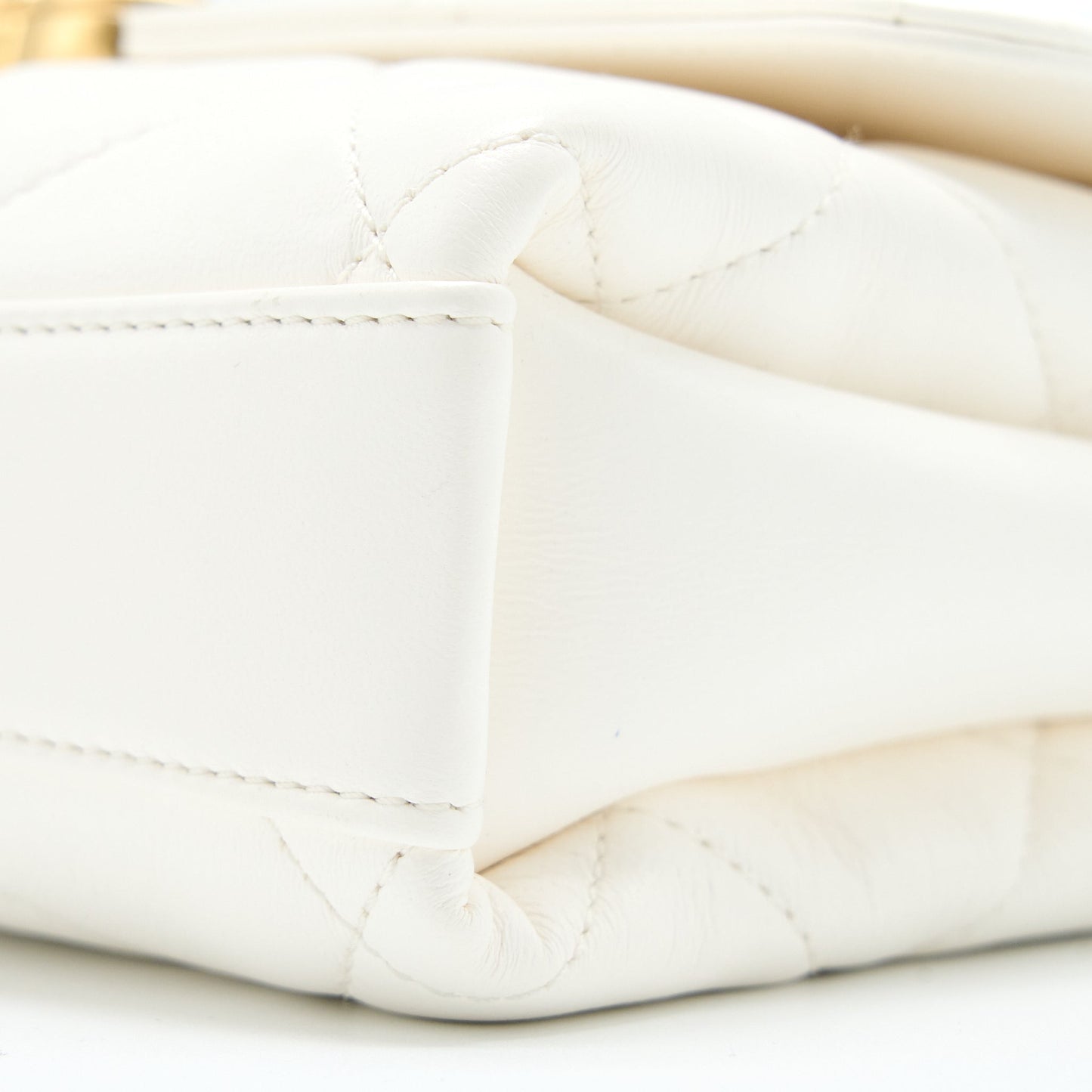 Chanel Quilted Flap Bag with Letter Chain Lambskin White  (Microchip)