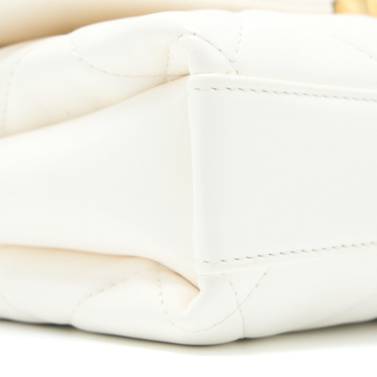 Chanel Quilted Flap Bag with Letter Chain Lambskin White  (Microchip)