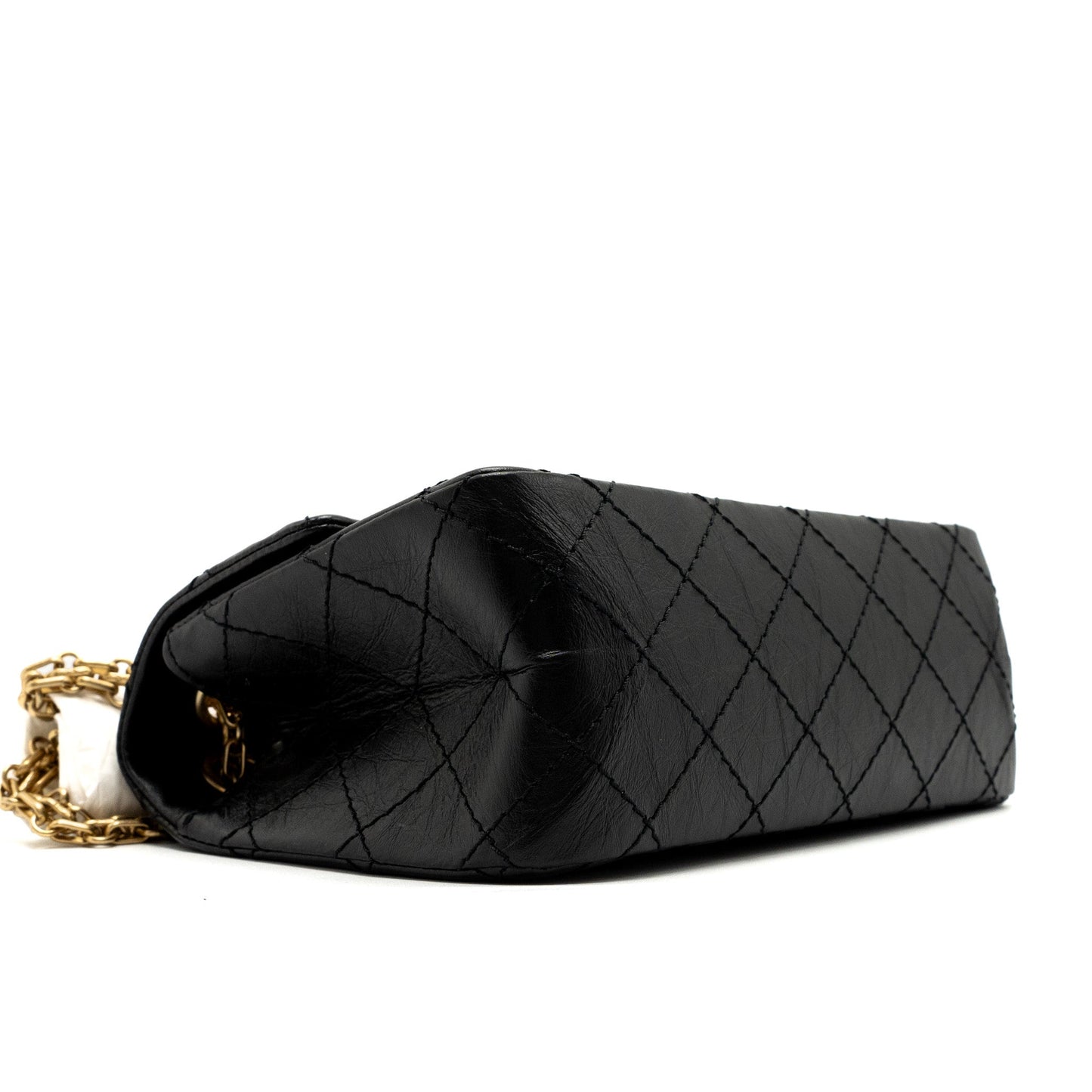 Chanel Mini 2.55 Reissue Flap Bag Aged Calfskin Black Brushed  (Microchip)
