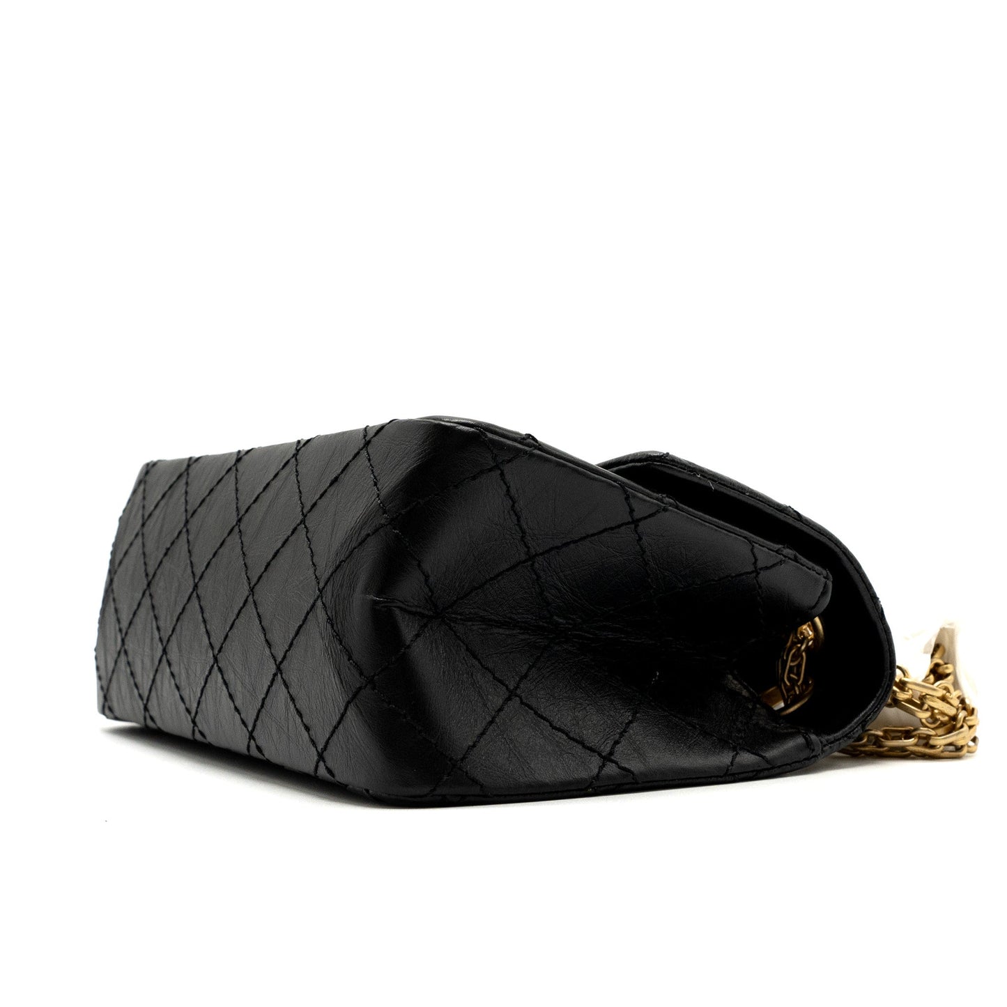Chanel Mini 2.55 Reissue Flap Bag Aged Calfskin Black Brushed  (Microchip)