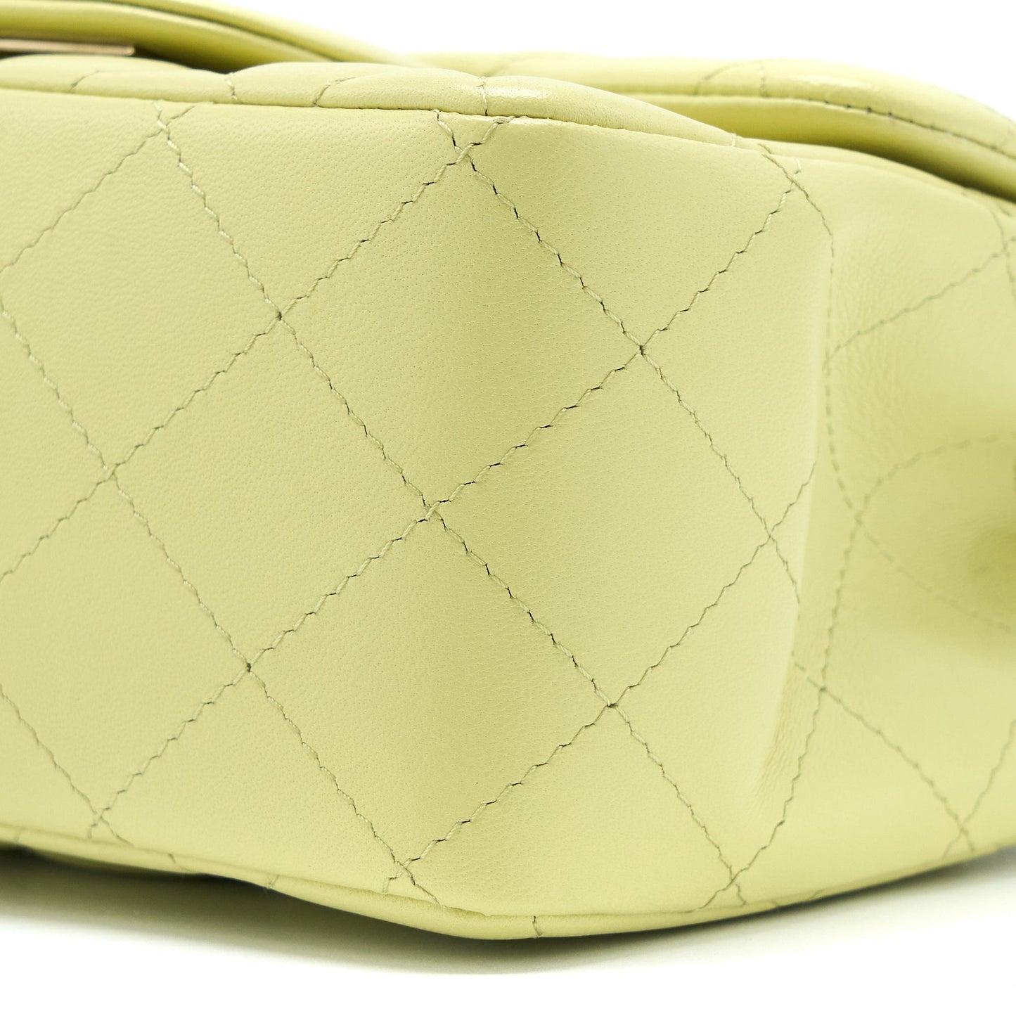 Chanel 23C Mini Square Flap Bag Lambskin Light Green L (Microchip)