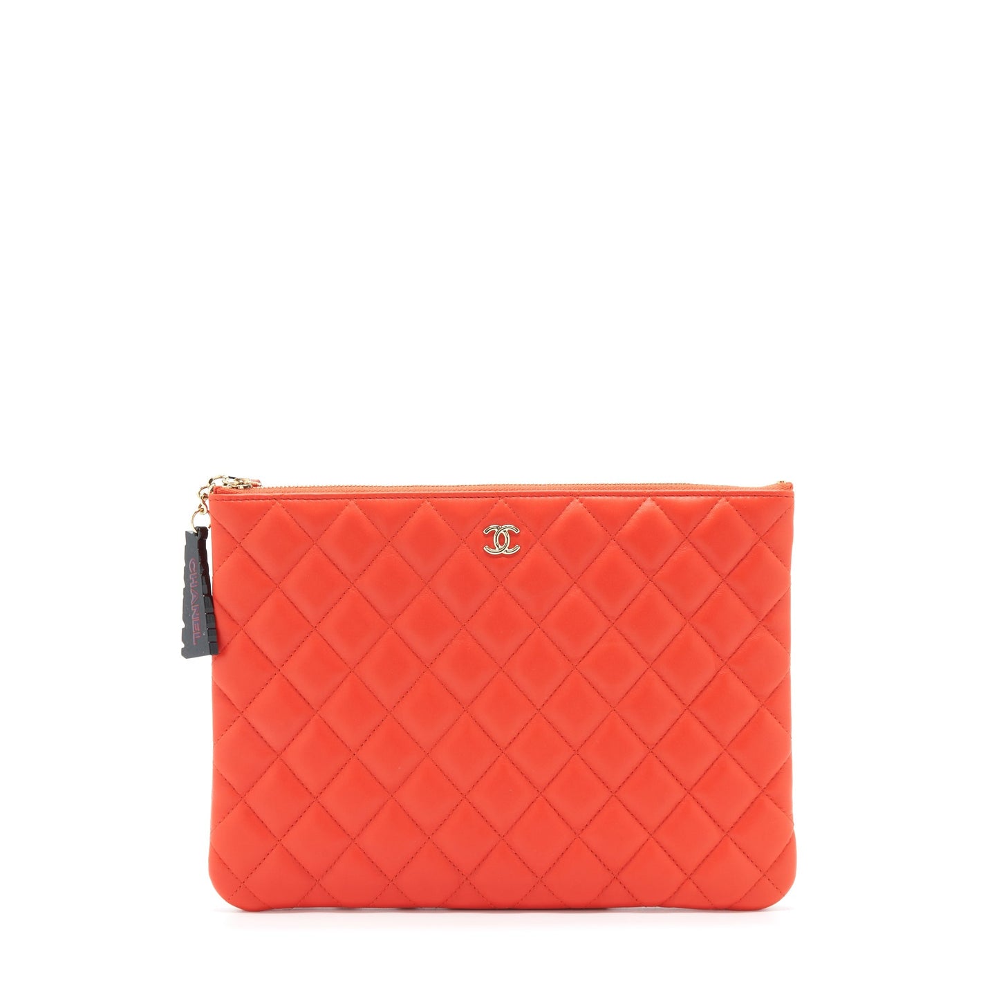 Chanel Habana O Case Pouch Lambskin Red
