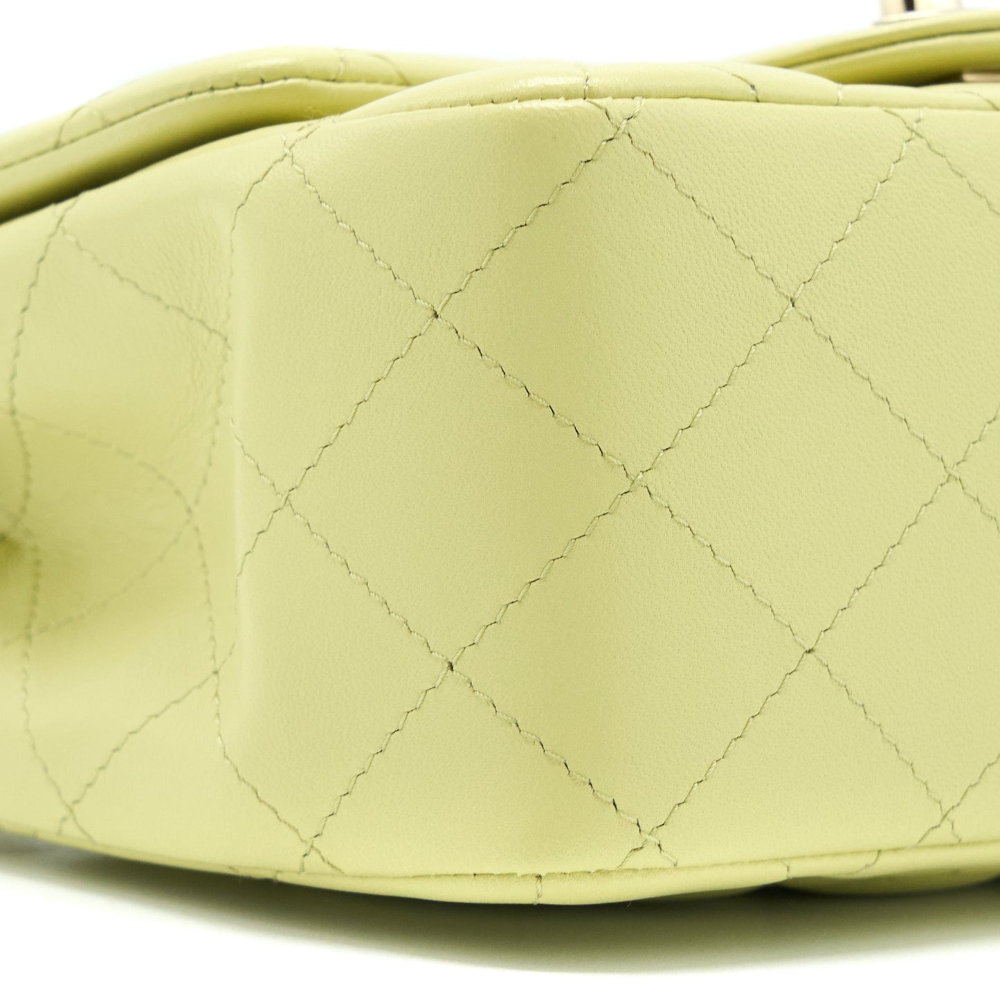 Chanel 23C Mini Square Flap Bag Lambskin Light Green L (Microchip)