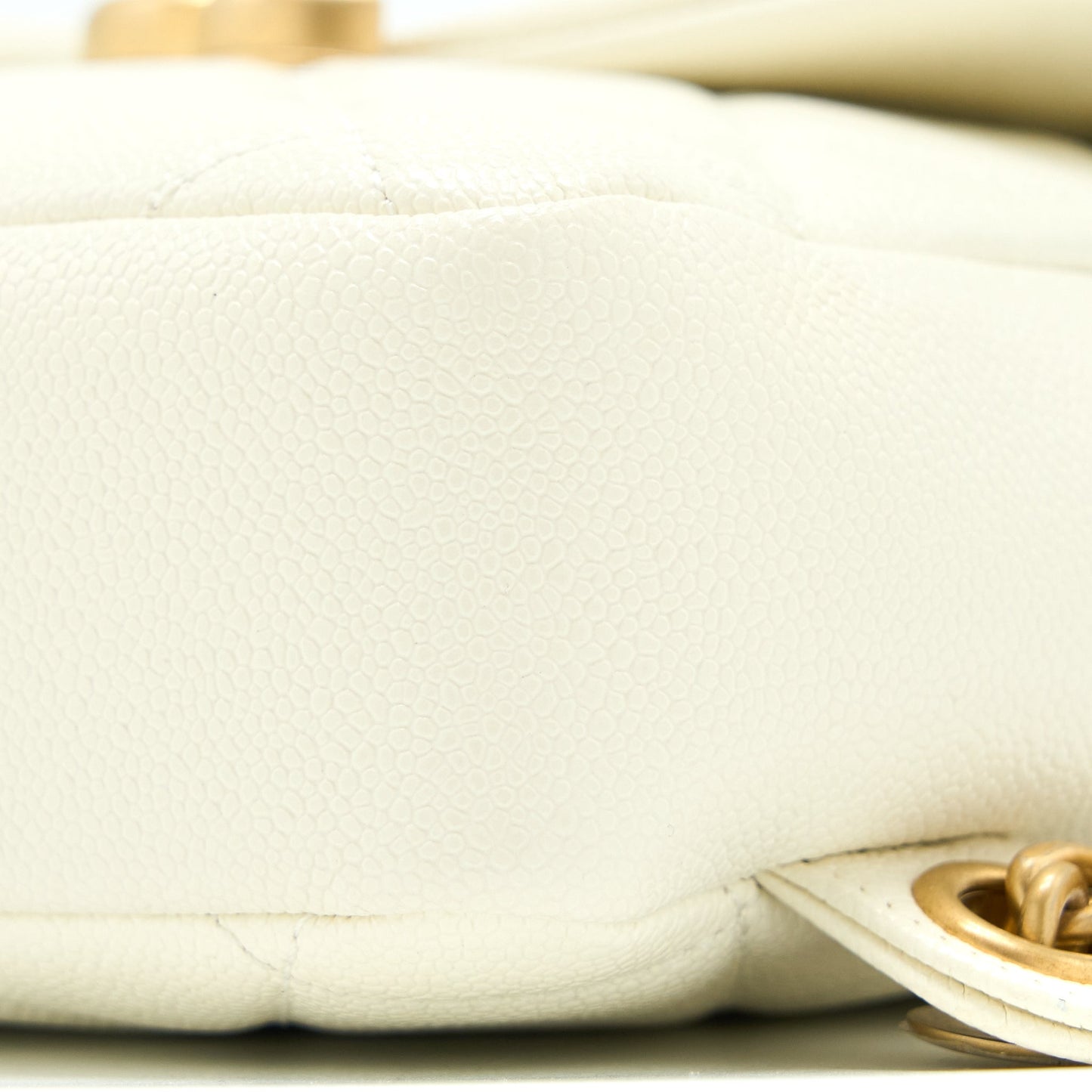 Chanel 22P Flap Backpack Caviar White Brushed  (Microchip)