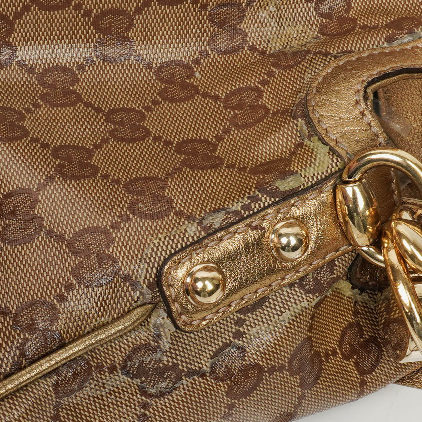 Gucci Monogram Crystal Indy Top Handle Bag