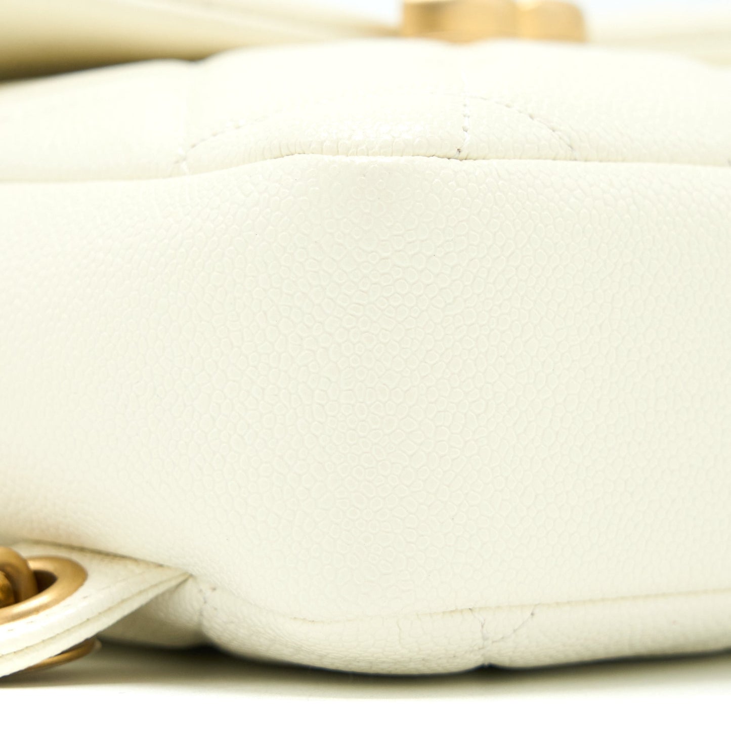 Chanel 22P Flap Backpack Caviar White Brushed  (Microchip)