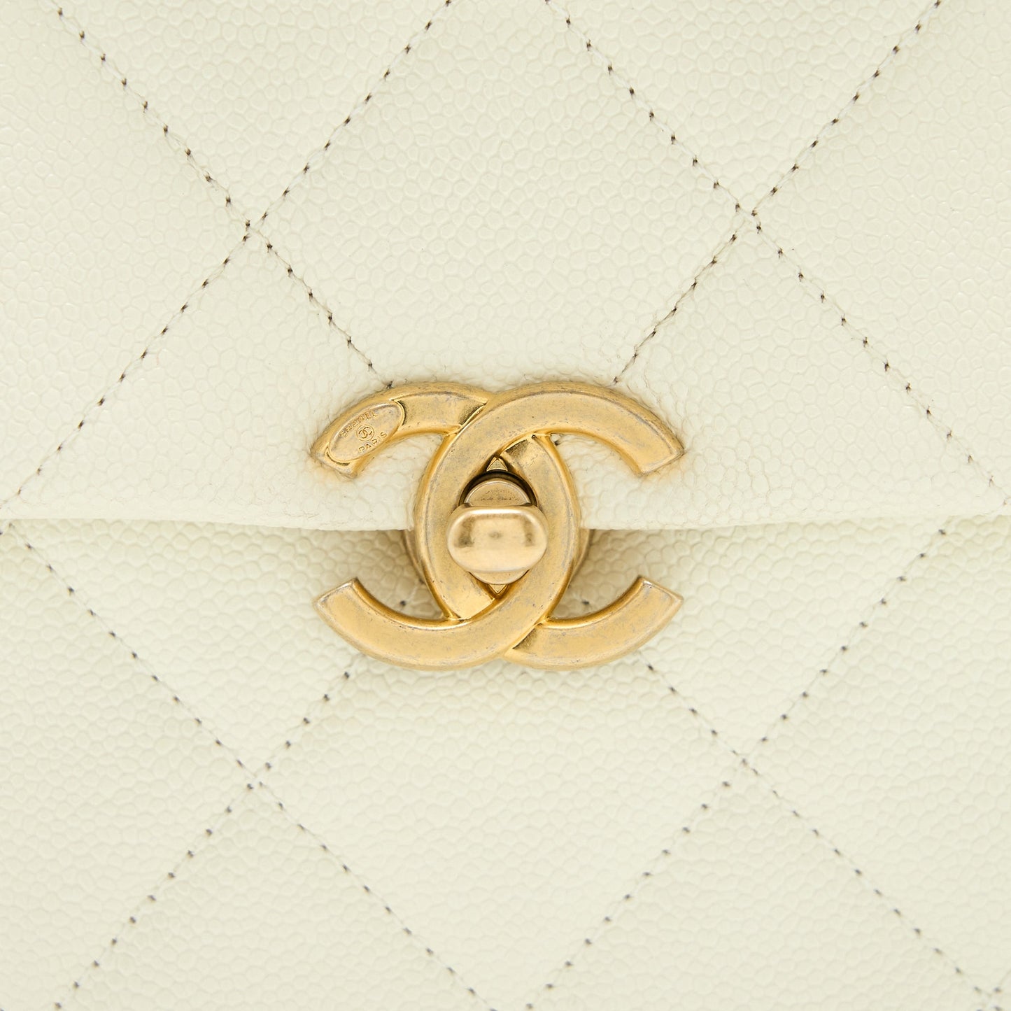 Chanel 22P Flap Backpack Caviar White Brushed  (Microchip)