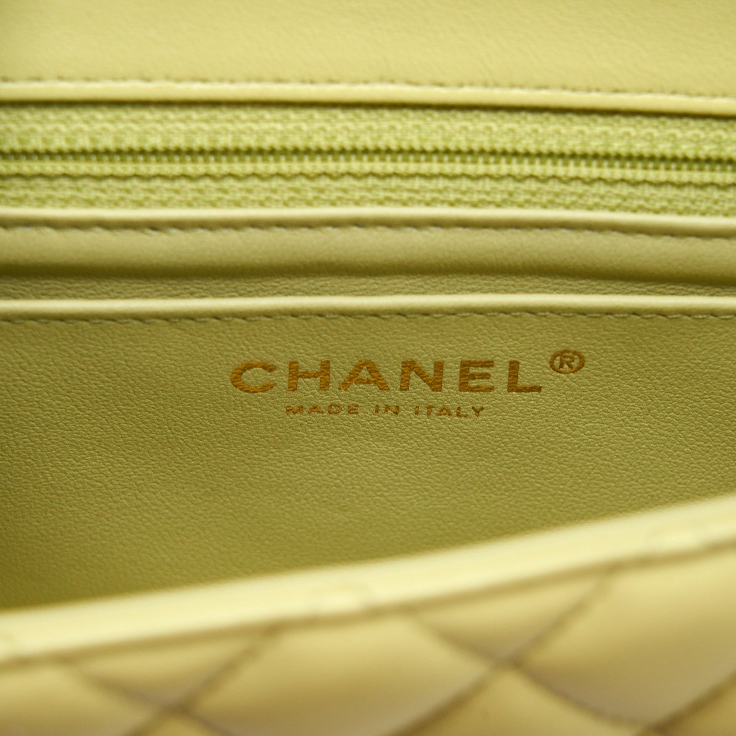 Chanel 23C Mini Square Flap Bag Lambskin Light Green L (Microchip)
