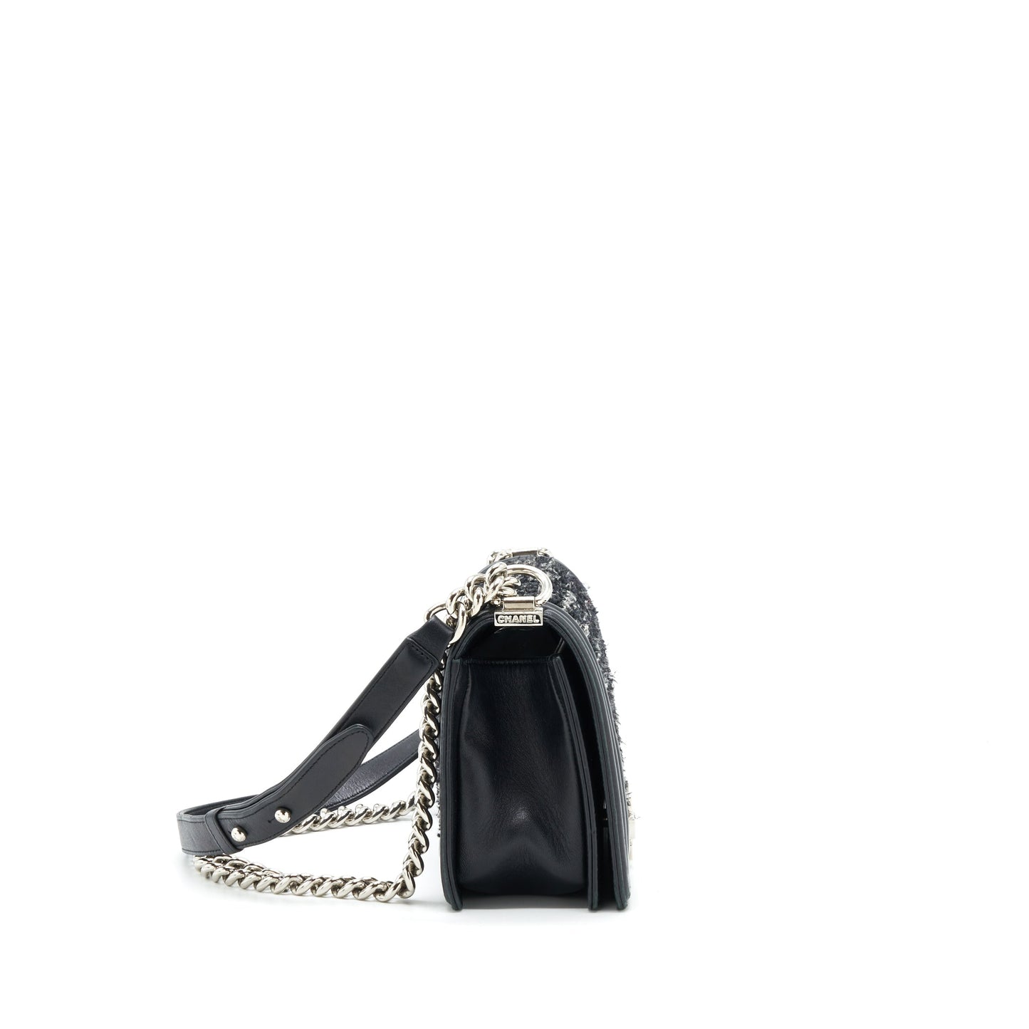 Chanel Boy Medium Tweed/Lambskin Black