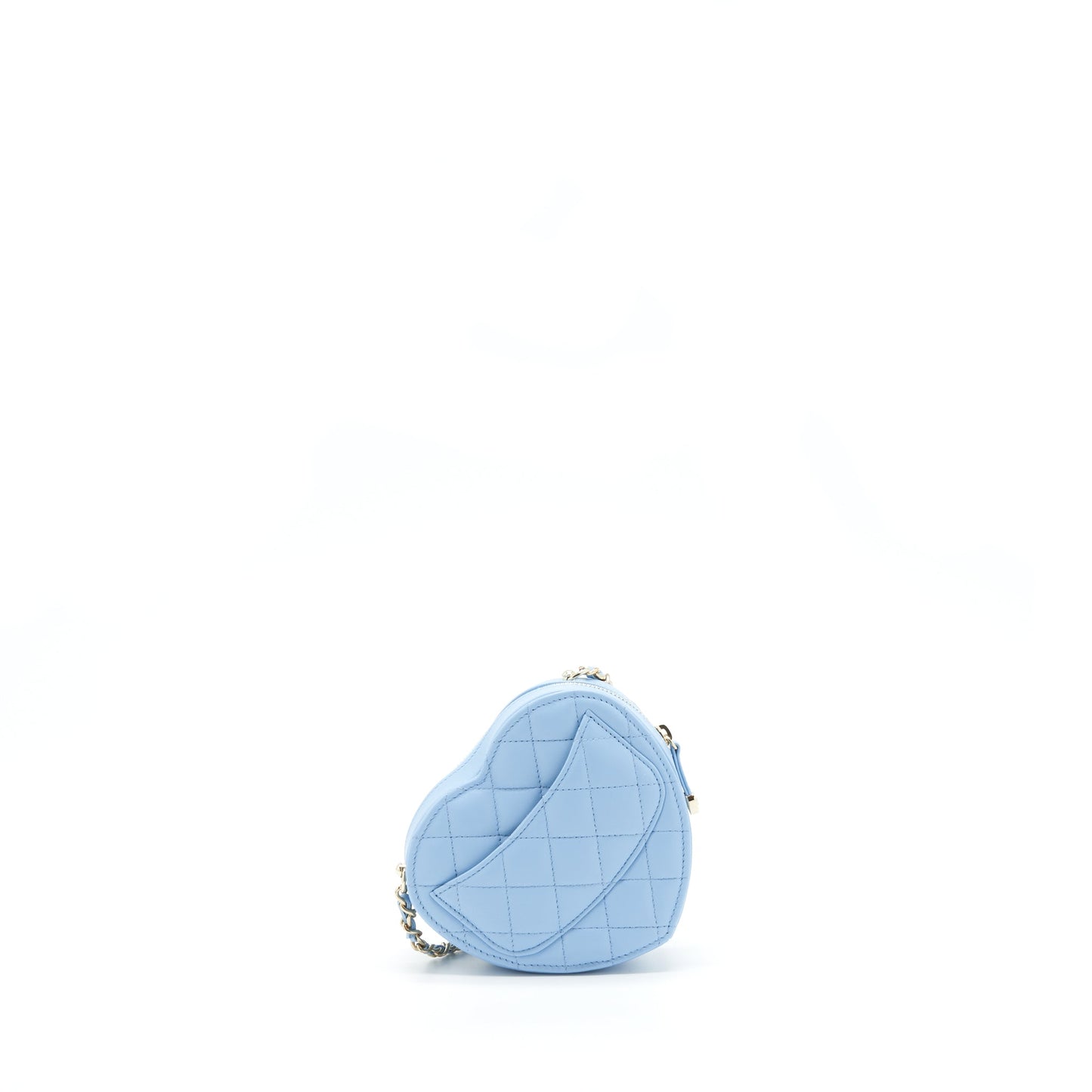 Chanel 22S Small Heart Bag Lambskin Light Blue L