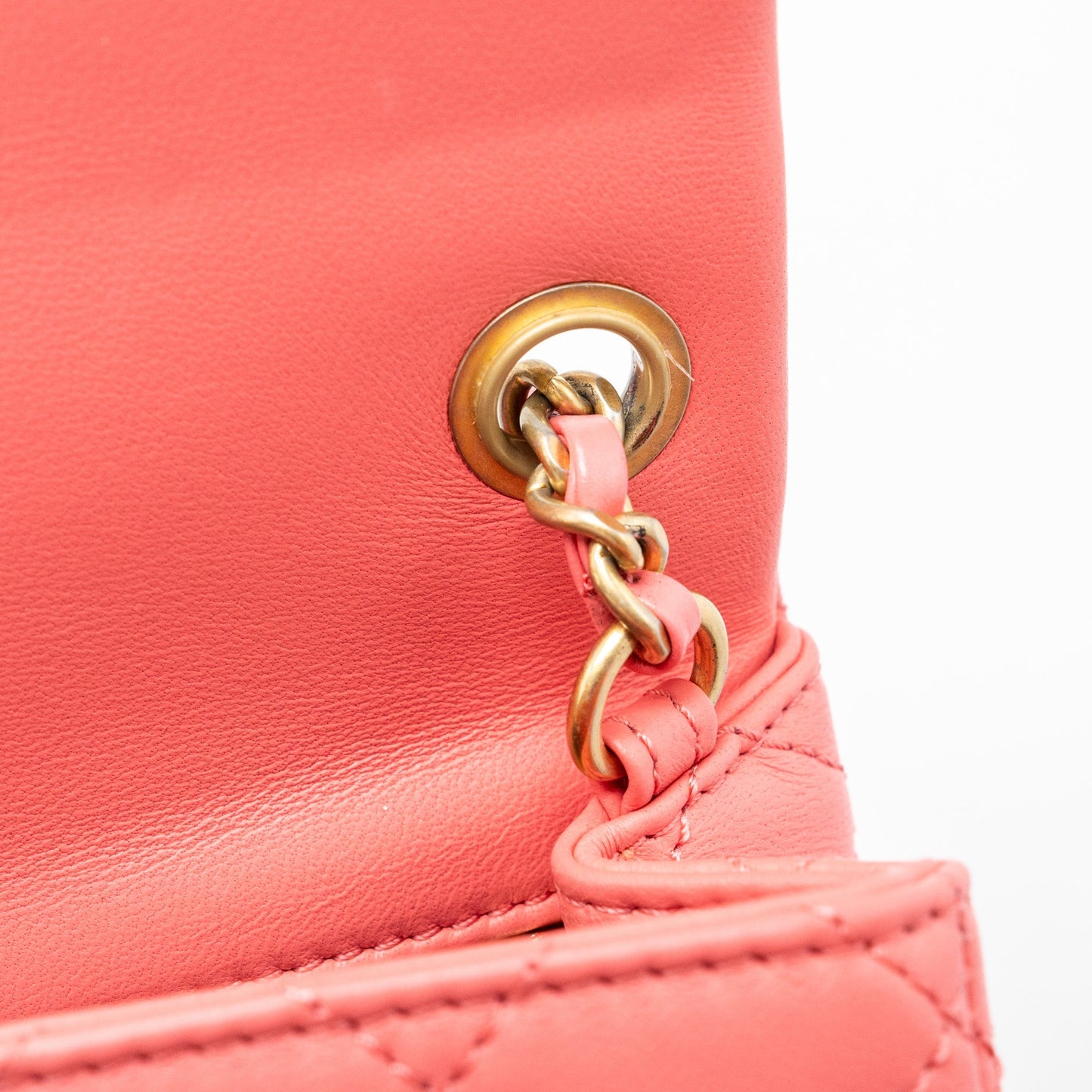 Chanel Pearl Crush Mini Square Flap Bag Lambskin Pink