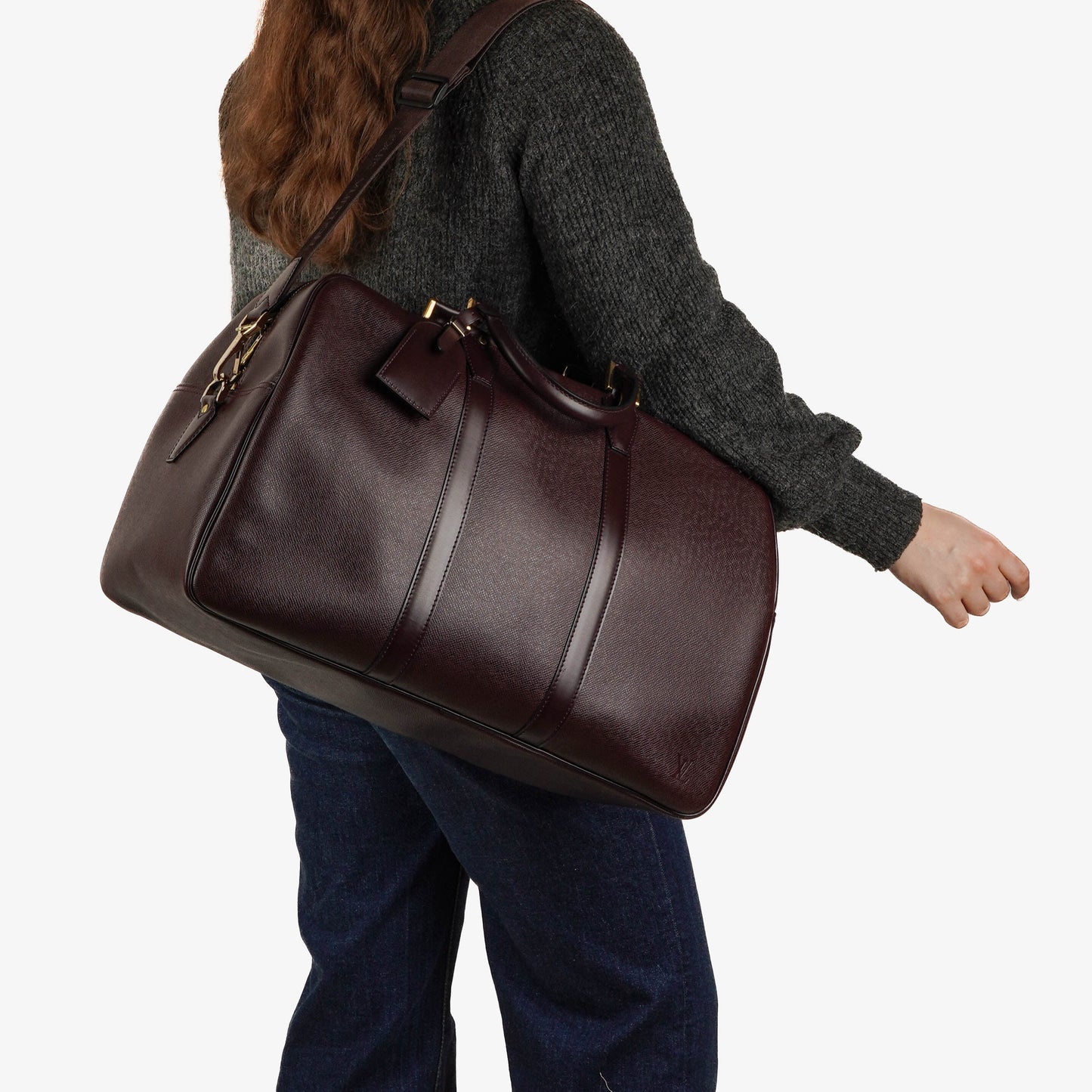 Louis Vuitton Kendall Burgundy Taiga Leather Bag