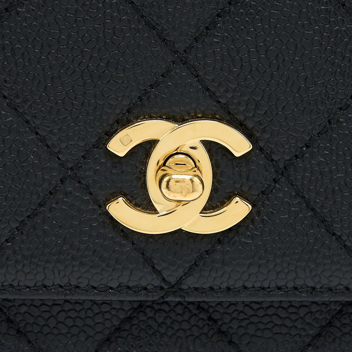 Chanel  Top Handle Flap Bag Caviar Black