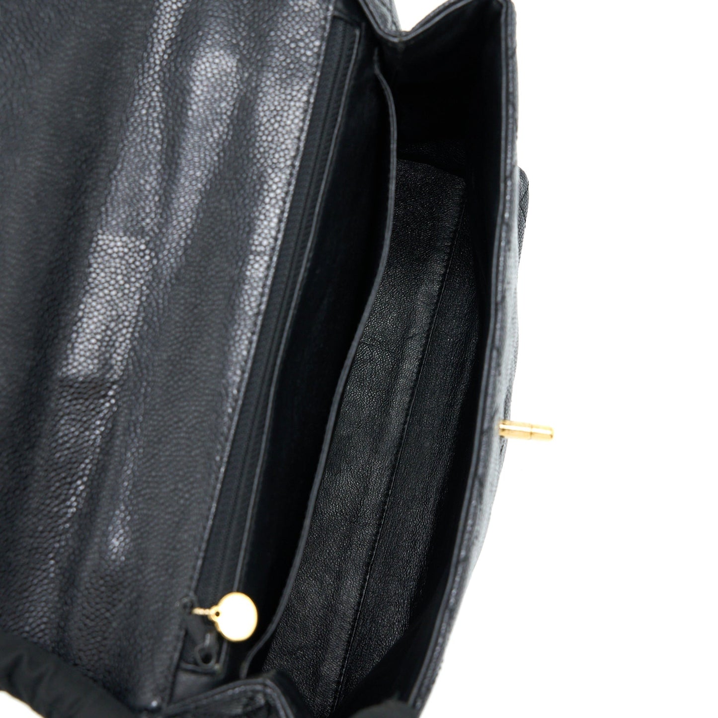 Chanel  Top Handle Flap Bag Caviar Black