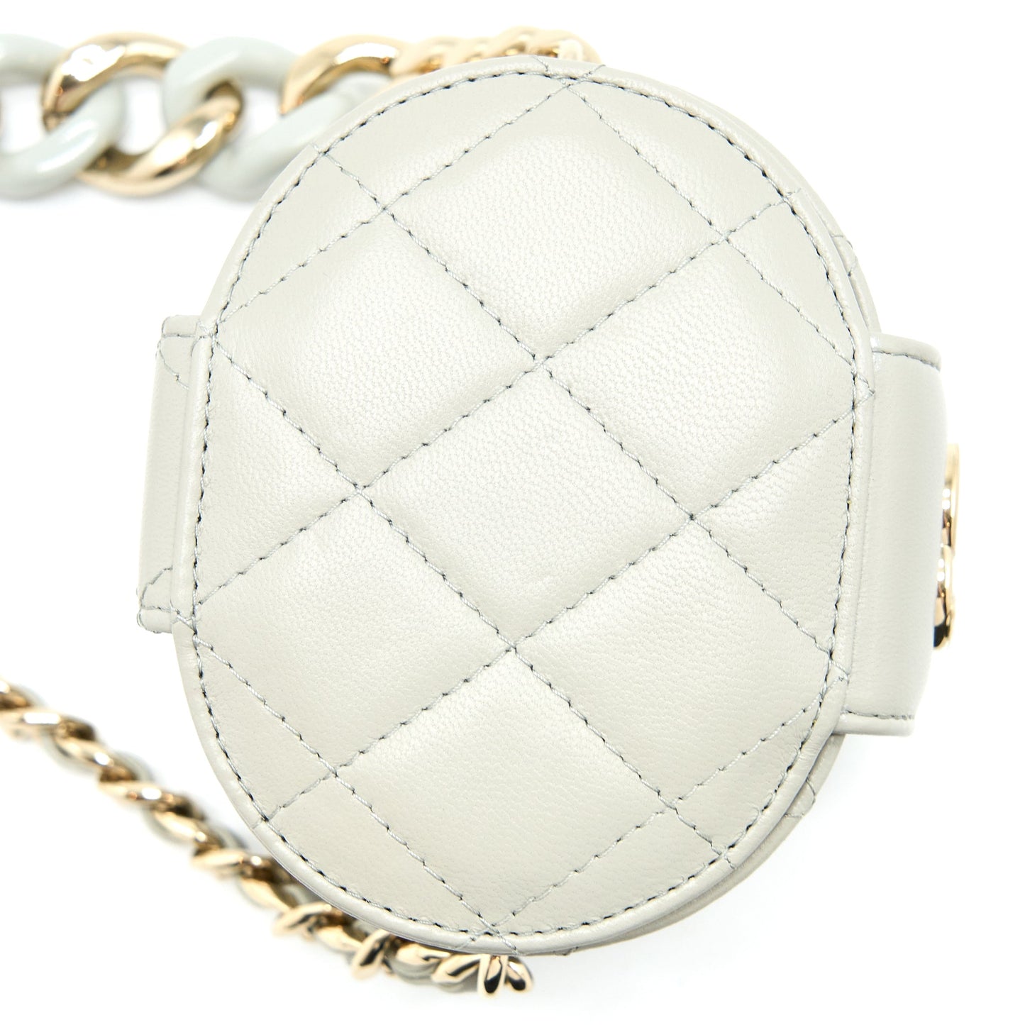 Chanel Giant Chain Mini Vanity Case Lambskin Light Grey L